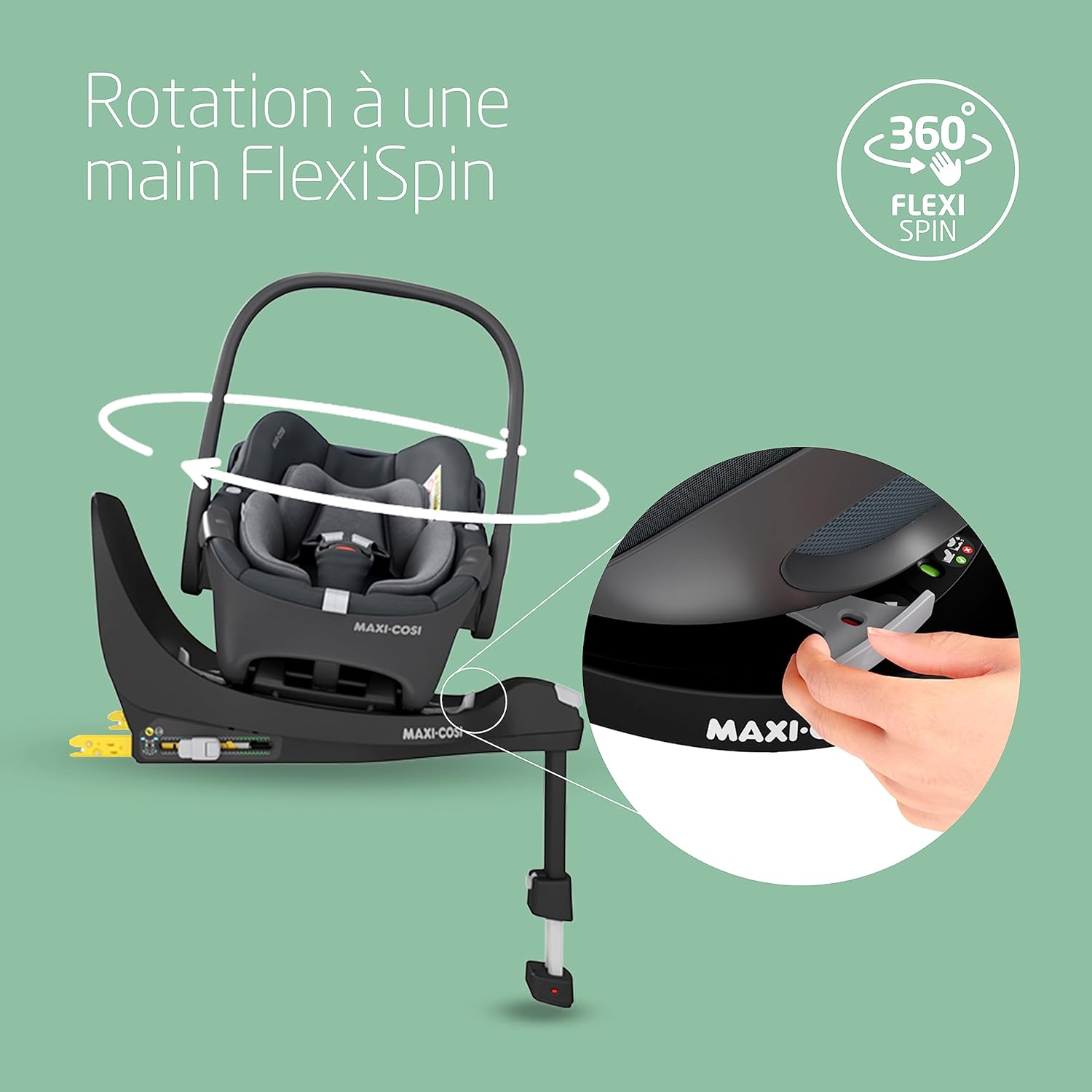 FamilyFix 360 i-Size, Base de Siège-auto pivotant, ISOFIX, Verrouillage rotation TravelSafe