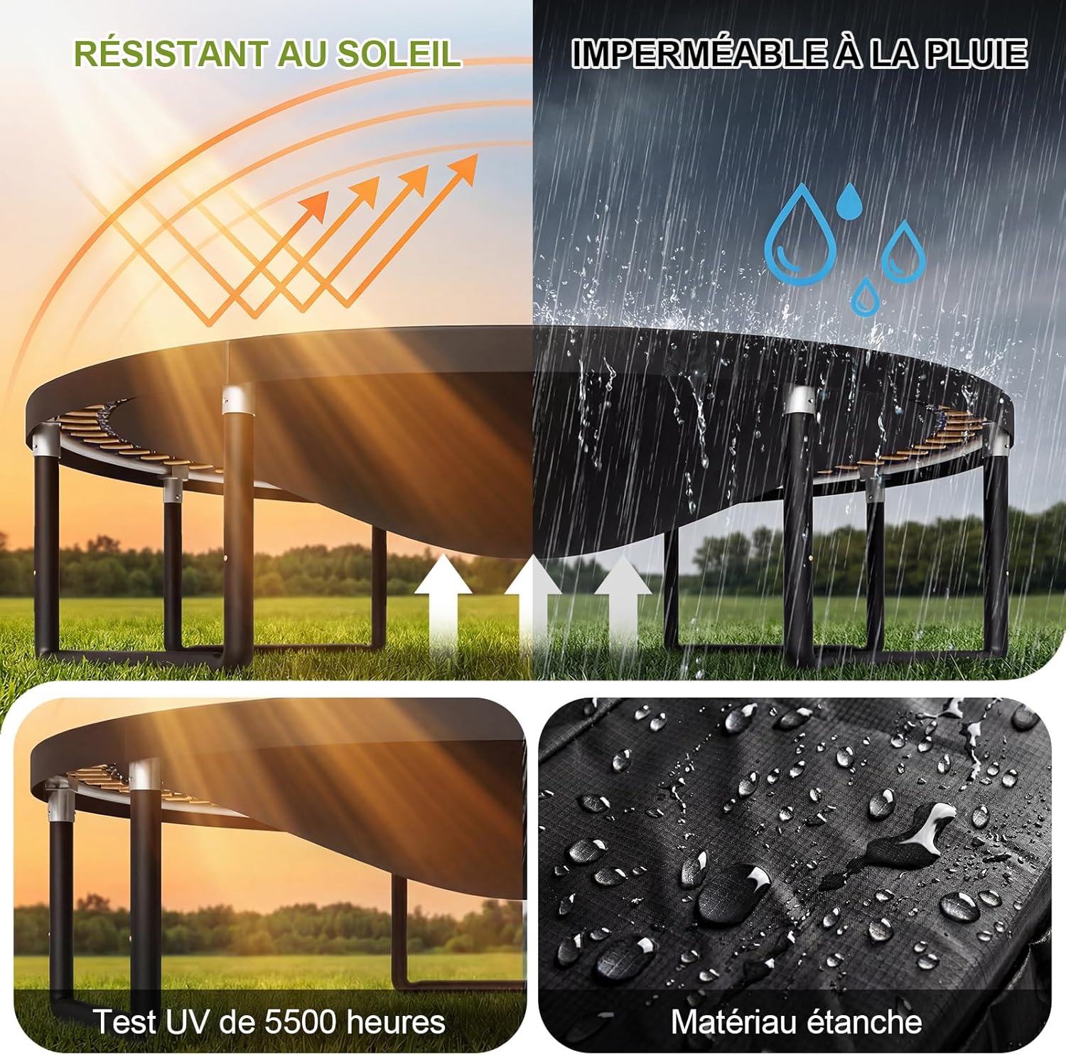 Trampoline Extérieur pour Enfants, avec Filet de Sécurité, GS Certification, Couverture de Protection