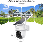 2K Camera Surveillance WiFi Exterieure Sans Fil Solaire, Kit de 4 Caméras & aosuBase