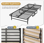 Lit Pliant 1 Personne 90x200 cm avec Matelas et 4 roulettes, Noir