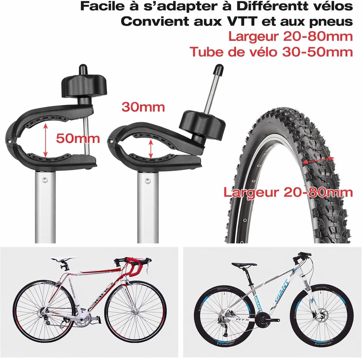 Porte-vélos électrique CXWXC avec crochet de remorquage et feu arrière