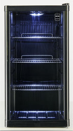 Professional Réfrigérateur à boissons GPC1088, métal/verre, 88 L, réfrigération statique