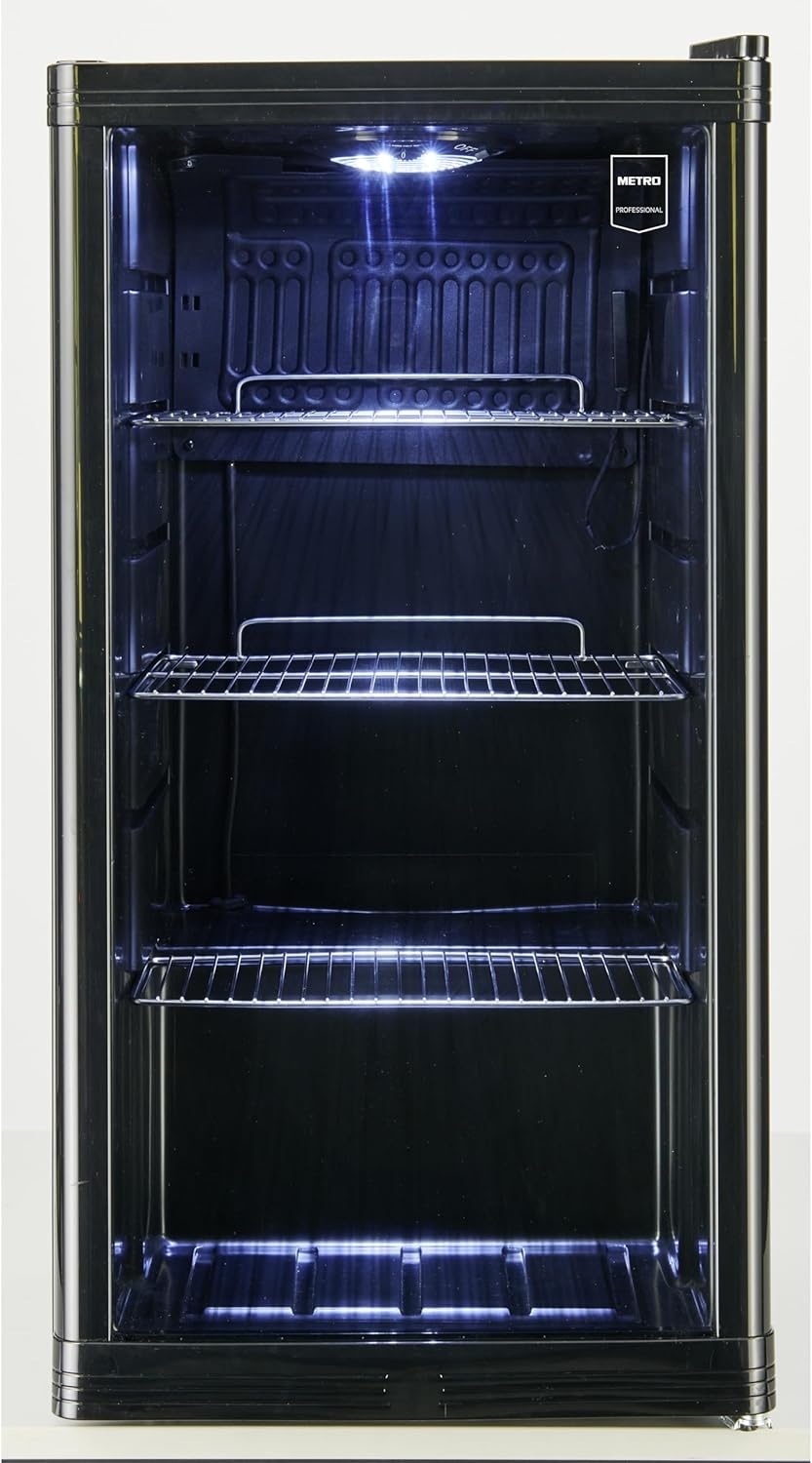 Professional Réfrigérateur à boissons GPC1088, métal/verre, 88 L, réfrigération statique