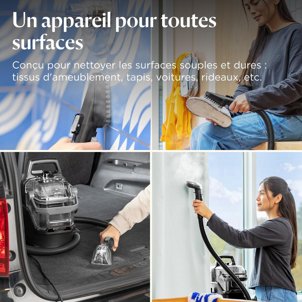 SpotClean HydroSteam, Shampouineuse Canapé, Moteur Puissant de 1000W, 3689N