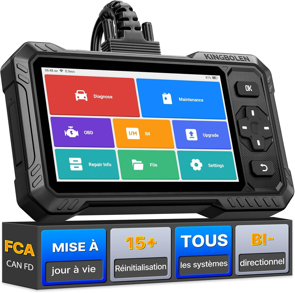 S6 Elite Valise Diagnostic Auto, OBD2 Diagnostic Français pour système Complet avec 15+ Réinitialisations