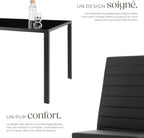 Ensemble Table Salle à Manger avec 4 Chaises Design - Noir