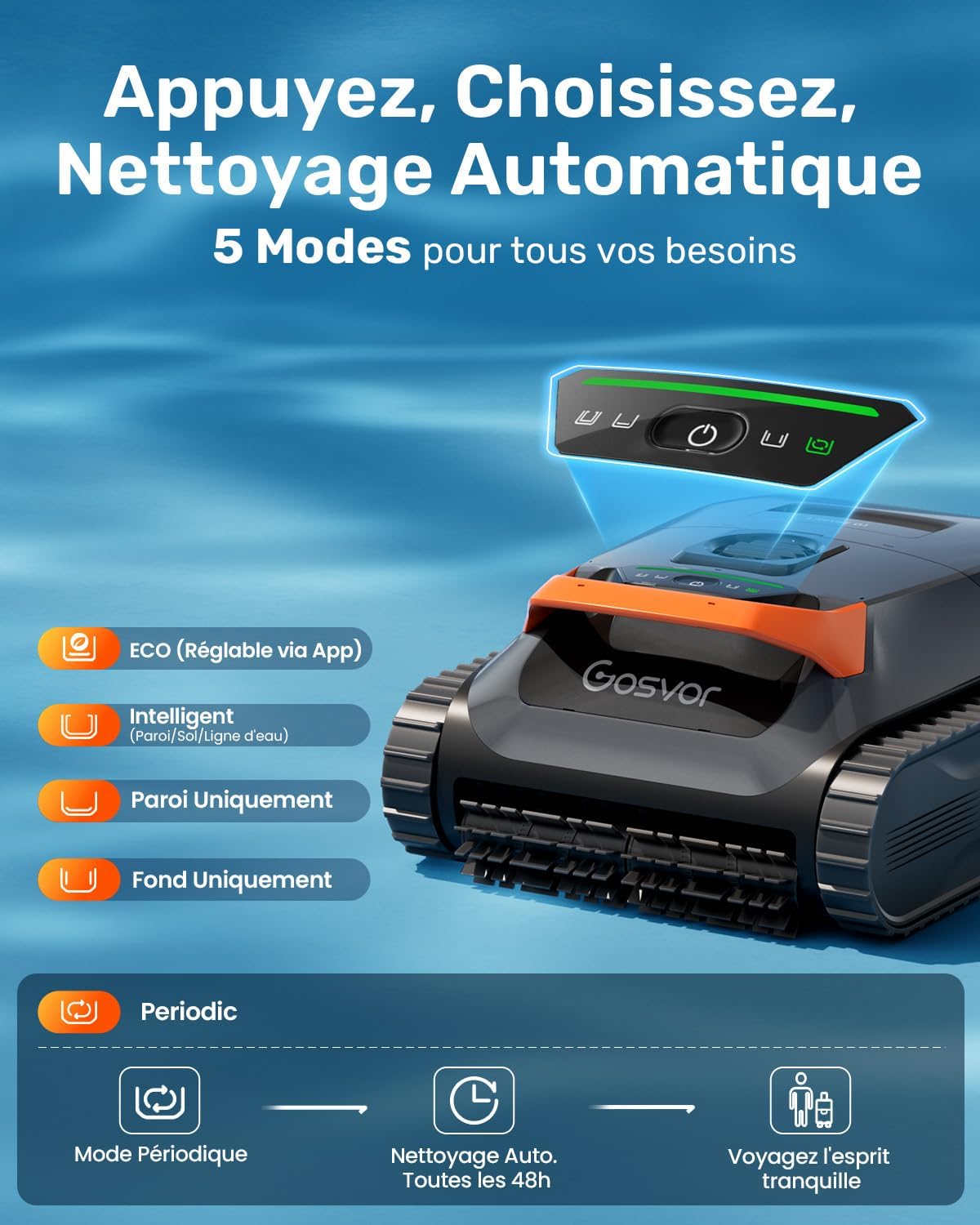 2026 Nouveau LiteVac G1 Robot Piscine Fond et Parois, Double Filtration, Navigation Intelligente & App