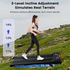 Tapis de Course Électrique Inclinable 11–14%, Écran LED, avec Télécommande