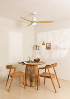 WINDSTYLANCE NATURAL WOOD, Ventilateur de plafond avec lumière, Wifi et télécommande, 6 vitesses