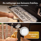Barbecue au Charbon XL – avec Grille de Maintien au Chaud, Tablettes Rabattables, Thermomètre, Roues