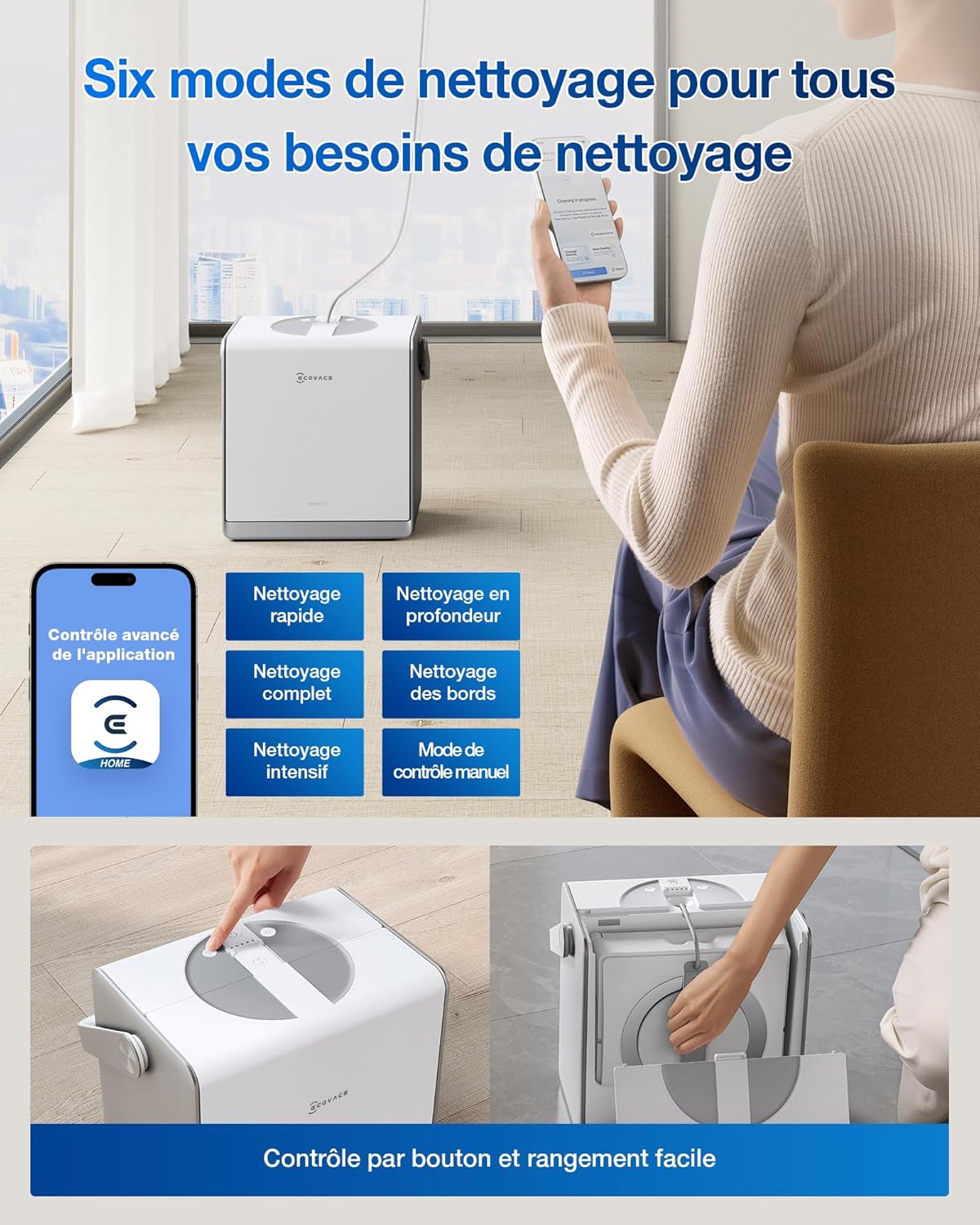 WINBOT W2 Pro Omni Robot Nettoyeur de vitres avec Station Multifonction