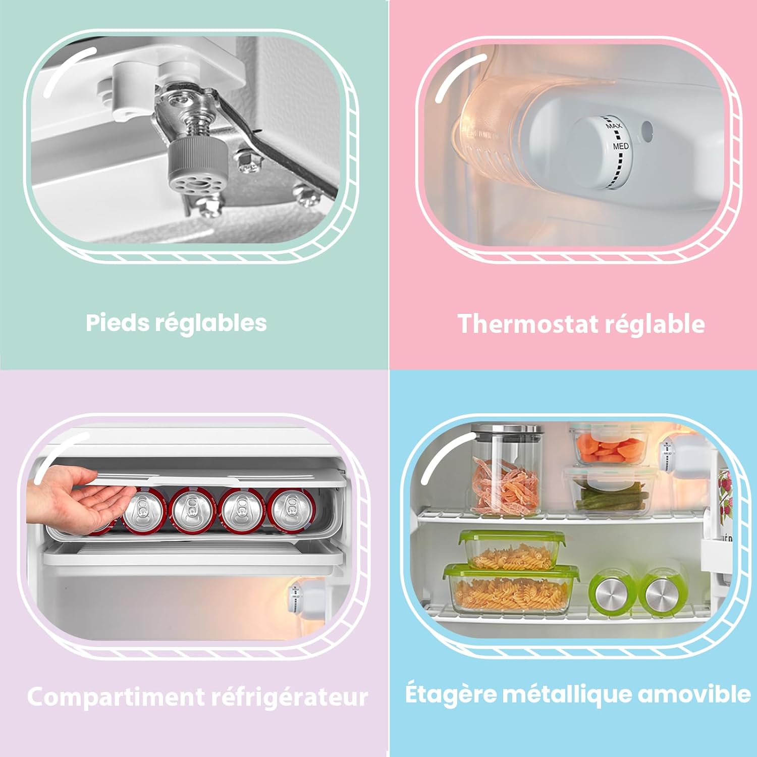 RCD93WH2(E) Réfrigérateur à une porte, 93 L, Contrôle de la température, Silencieux