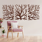 Décoration murale arbre en bois 3 panneaux branches