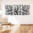 Décoration murale arbre en bois 3 panneaux branches