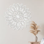 Grande décoration murale mandala en bois HDF, suspension murale