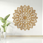 Grande décoration murale mandala en bois HDF, suspension murale