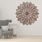 Grande décoration murale mandala en bois HDF, suspension murale