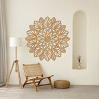 Grande décoration murale mandala en bois HDF, suspension murale