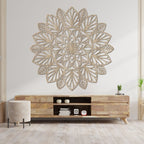 Grande décoration murale mandala en bois HDF, suspension murale