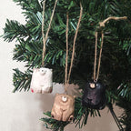 Ours en bois sculpté à la main, statue d'ours, décoration de Noël, décoration de bureau