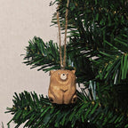 Ours en bois sculpté à la main, statue d'ours, décoration de Noël, décoration de bureau