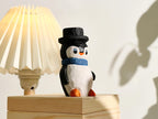 Sculpture sur bois pingouin gentleman 4x4x8 cm tilleul fait main décoration table