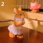 Lapin en bois sculpté à la main, figurine artisanale en bois naturel, décoration de maison