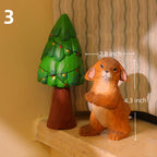 Lapin en bois sculpté à la main, figurine artisanale en bois naturel, décoration de maison