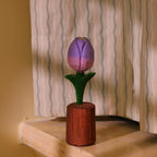 Tulipe en bois artisanale, décoration de bureau fleur en bois, ornement de maison