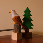 Figurines d'oiseaux en bois - Toucan, pygargue à tête blanche, moineau