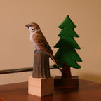 Figurines d'oiseaux en bois - Toucan, pygargue à tête blanche, moineau