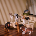 Figurine de chien en bois fait main, teckel, sculpture artisanale pour décoration intérieure