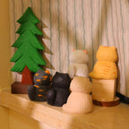 Figurine de chat en bois sculptée à la main, ornement de chat artisanal, décoration intérieure
