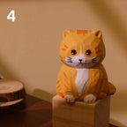 Figurine de chat en bois sculptée à la main, ornement de chat artisanal, décoration intérieure