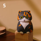 Figurine de chat en bois sculptée à la main, ornement de chat artisanal, décoration intérieure