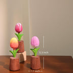 Tulipe en bois artisanale, décoration de bureau fleur en bois, ornement de maison