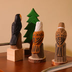 Figurines d'oiseaux en bois - Toucan, pygargue à tête blanche, moineau