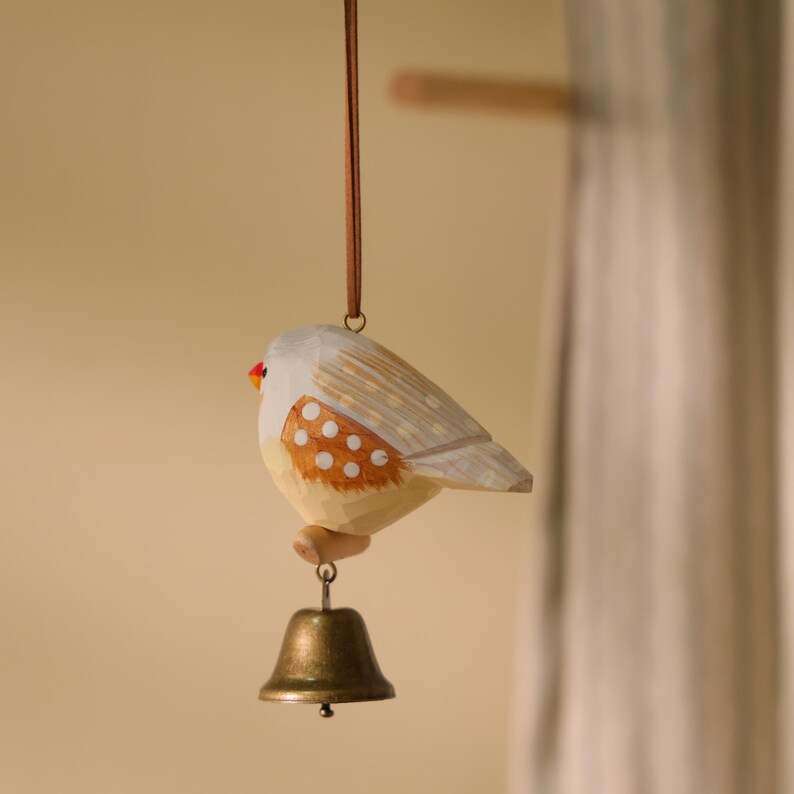 Oiseau en bois fait main, Ornement de Noël, Décoration intérieure artisanale