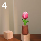 Tulipe en bois artisanale, décoration de bureau fleur en bois, ornement de maison