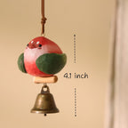 Ornement d'oiseau en bois fait main, Rose, Décoration intérieure artisanal