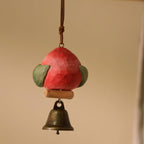 Ornement d'oiseau en bois fait main, Rose, Décoration intérieure artisanal