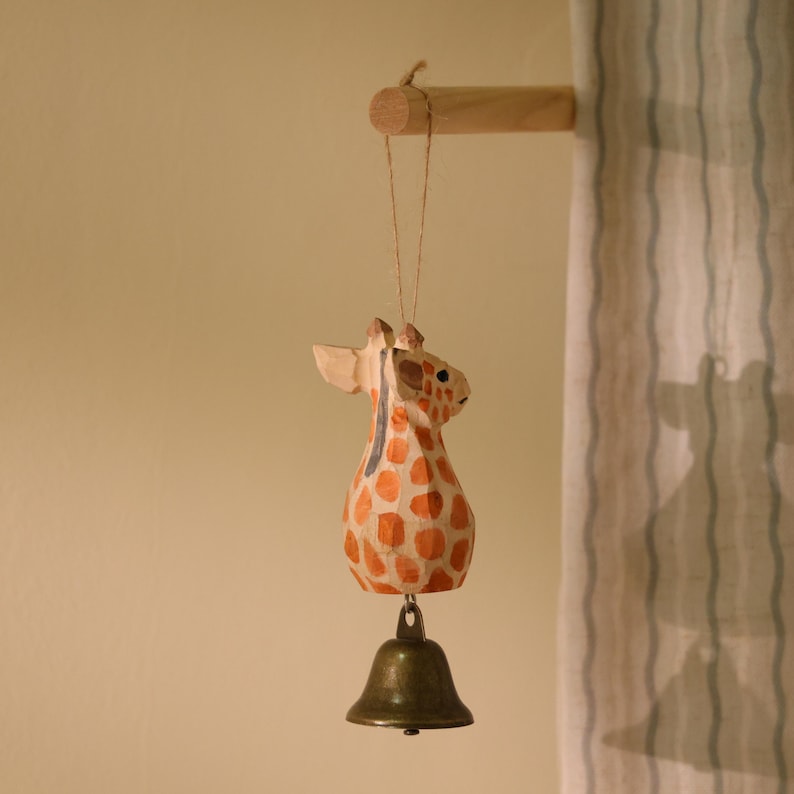 Ornement girafe en bois, décoration intérieure, décoration de Noël, art du bois fait main