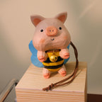 Cochon en bois décoratif fait main, décoration intérieure rustique, art du bois, décoration de Noël