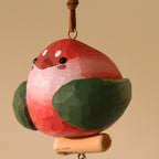 Ornement d'oiseau en bois fait main, Rose, Décoration intérieure artisanal