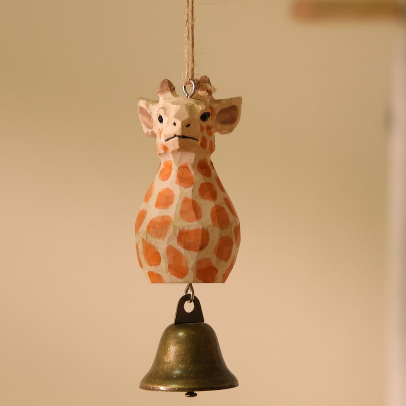 Ornement girafe en bois, décoration intérieure, décoration de Noël, art du bois fait main