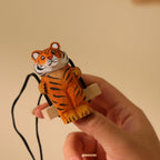 Ornement de tigre en bois, décoration d'intérieur artisanale
