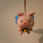 Cochon en bois décoratif fait main, décoration intérieure rustique, art du bois, décoration de Noël