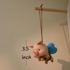 Cochon en bois décoratif fait main, décoration intérieure rustique, art du bois, décoration de Noël