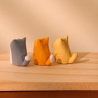 Figurine chien shiba inu en bois sculptée à la main, ornement artisanal