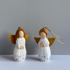 Ange en bois sculpté à la main - Statue d'ange en tilleul, décoration de Noël